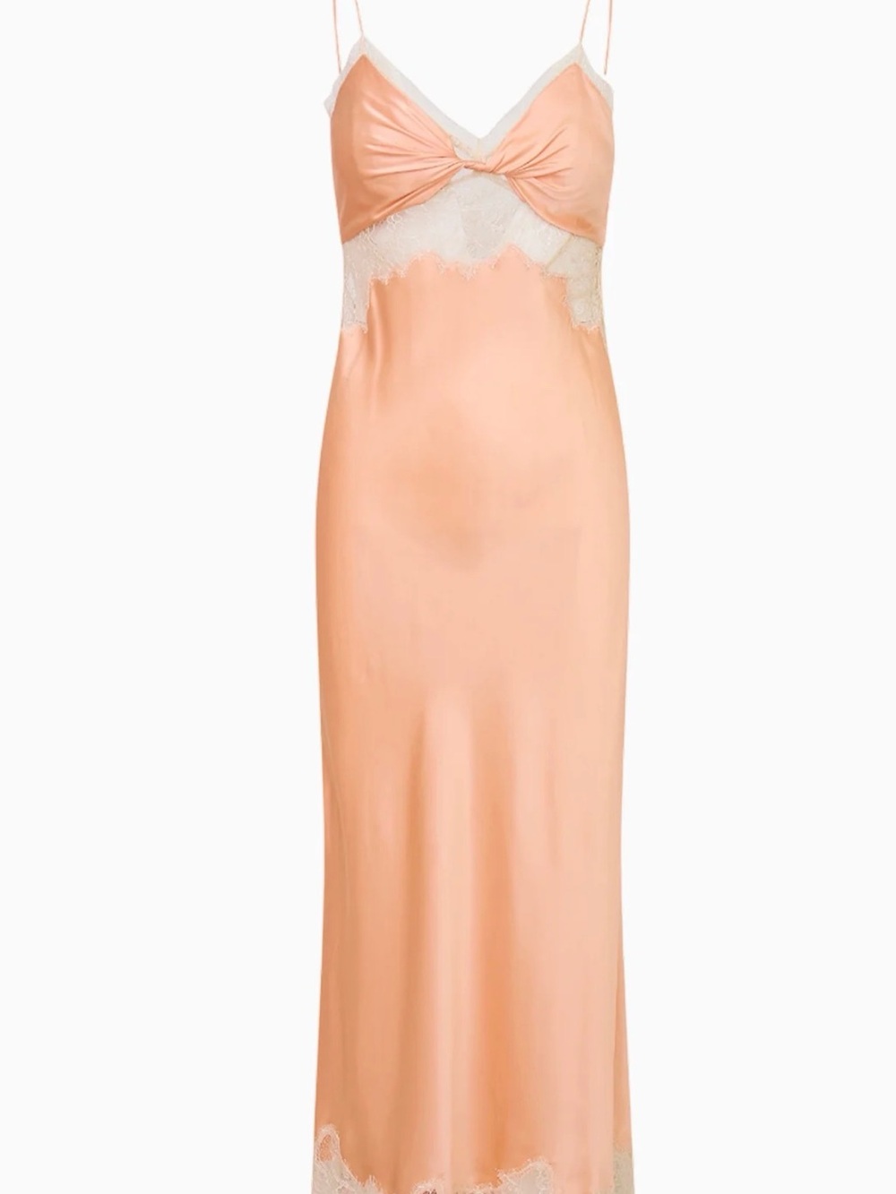 LoveShackFancy Orianne Maxi Slip Dress, Peche - Picture 5 of 13